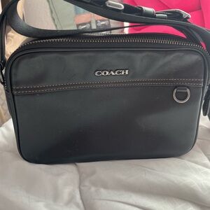 Coach Black Leather Men's Messenger Bag
